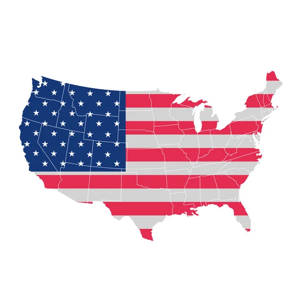 Amerika Nationale Vlag Kaart Pictogram — Stockvector
