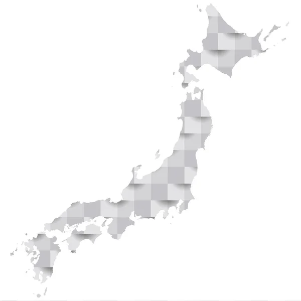 Japón Mapa Fondos Pantalla Icono Cuadrado — Vector de stock