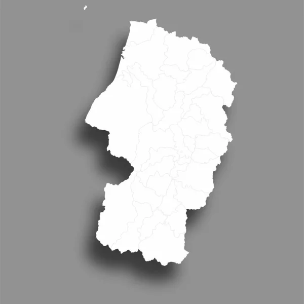 Yamagata Mapa Ícone Moldura Prefeitura Silhueta — Vetor de Stock