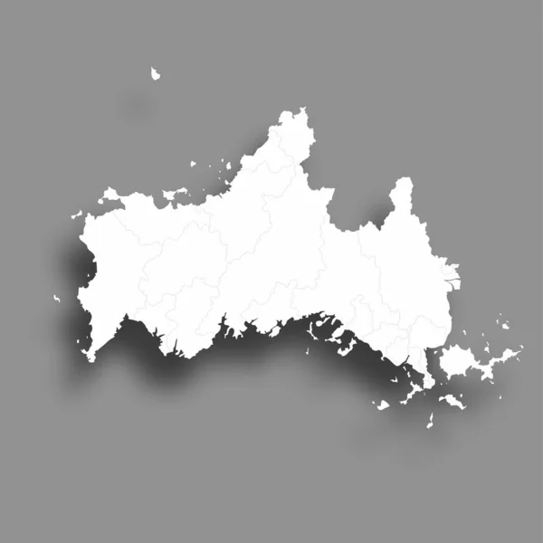 Yamaguchi Map Silhouette Prefecture Frame Icon — стоковий вектор