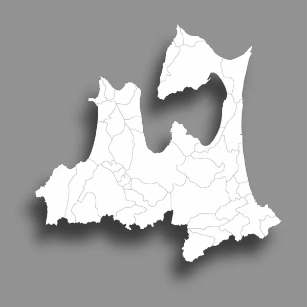 Carte Aomori Icône Cadre Préfecture Silhouette — Image vectorielle