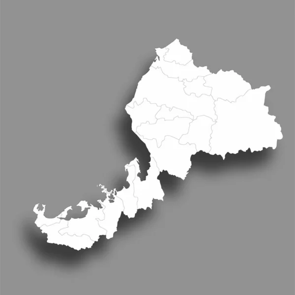 Fukui Map Silhouette Prefecture Frame Icon — Stock Vector