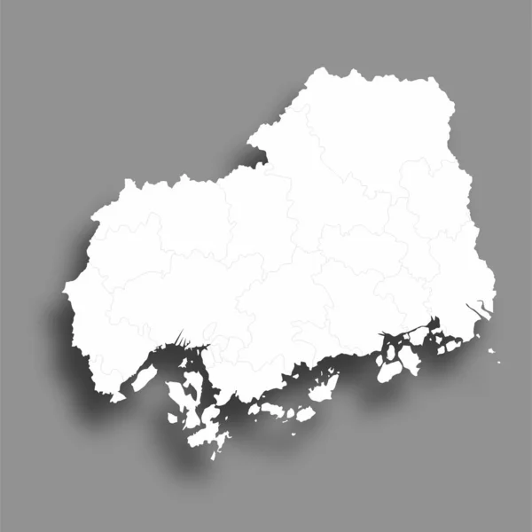 Hiroszima Mapa Sylwetka Prefektura Ramka Ikona — Wektor stockowy