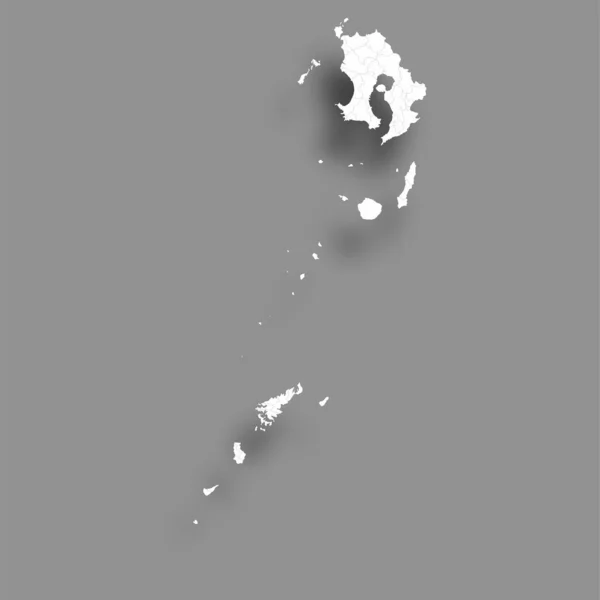 鹿児島県地図シルエット県フレームアイコン — ストックベクタ