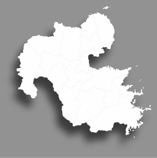 Oita Karta Silhuett Prefektur Ram Ikon — Stock vektor