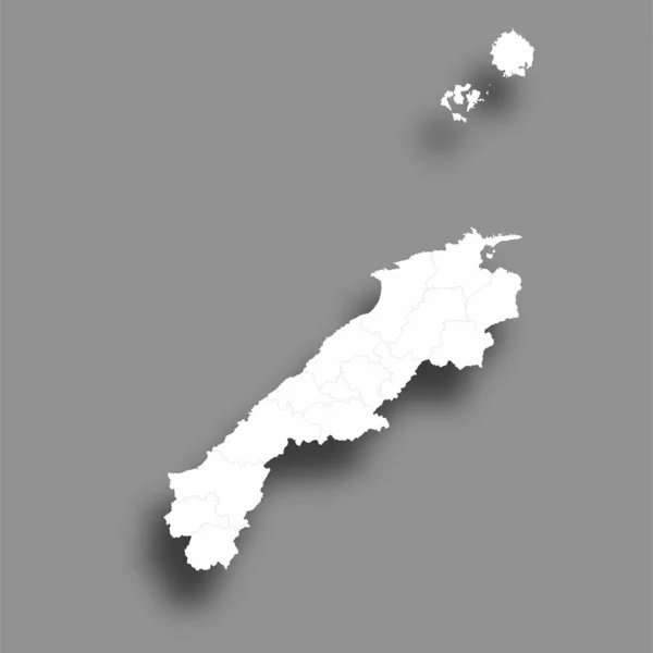 島根県地図シルエット県フレームアイコン — ストックベクタ