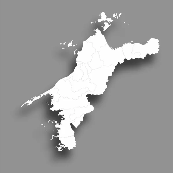Ehime Χάρτης Silhouette Νομαρχιακό Πλαίσιο Εικόνας — Διανυσματικό Αρχείο