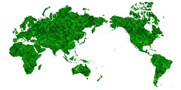 Carte Verte Monde Éco Icône — Image vectorielle