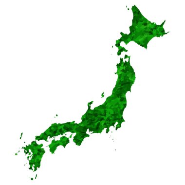 Japan Map country green icon