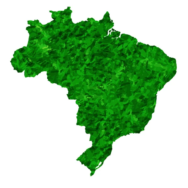 Brazil Map Country Green Icon — Stok Vektör