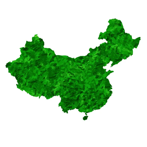 China Mapa País Icono Verde — Vector de stock