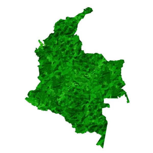 Columbia Carte Pays Icône Verte — Image vectorielle