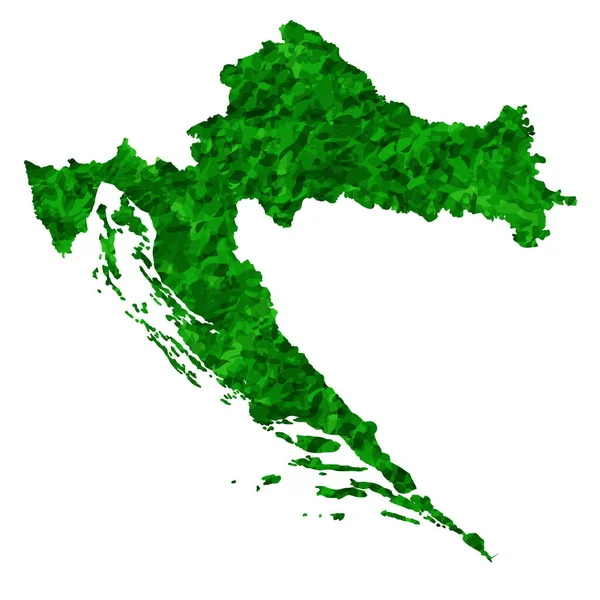 Croatia Map Country Green Icon — Stok Vektör