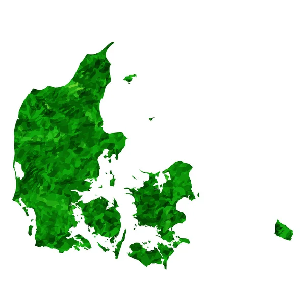 Δανία Χάρτης Χώρα Πράσινο Εικονίδιο — Διανυσματικό Αρχείο