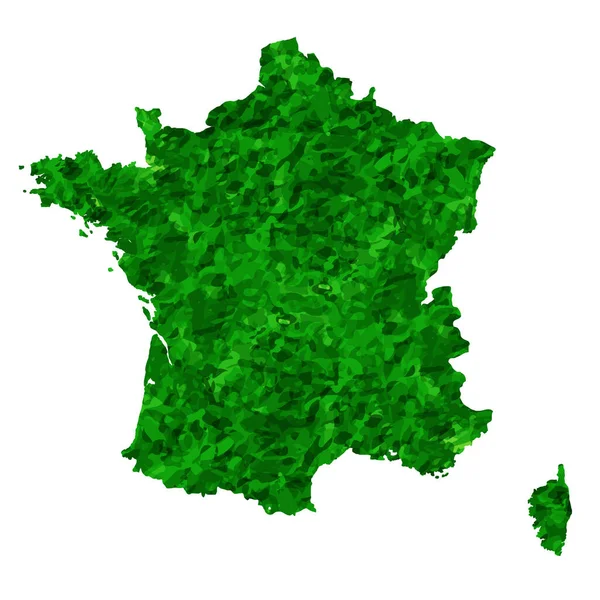 France Map Country Green Icon — стоковий вектор