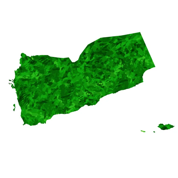 Jemen Mapa Kraj Zielony Ikona — Wektor stockowy