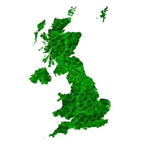United Kingdom Map Country Green Icon — Stok Vektör