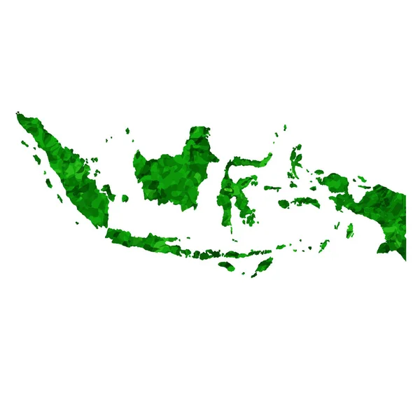 Indonésia Mapa País Ícone Verde — Vetor de Stock