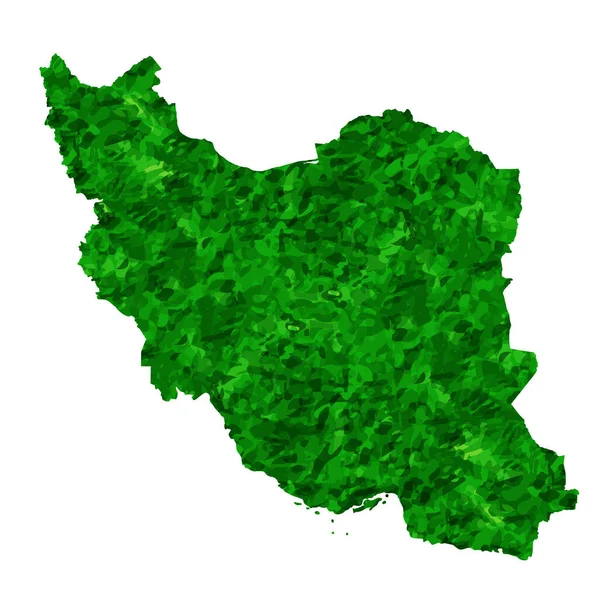 Iran Map Country Green Icon — Stok Vektör