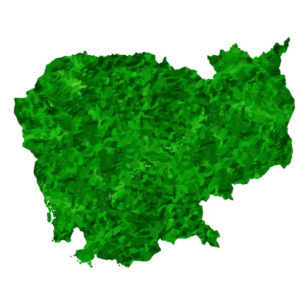 Cambodia Map Country Green Icon — ストックベクタ