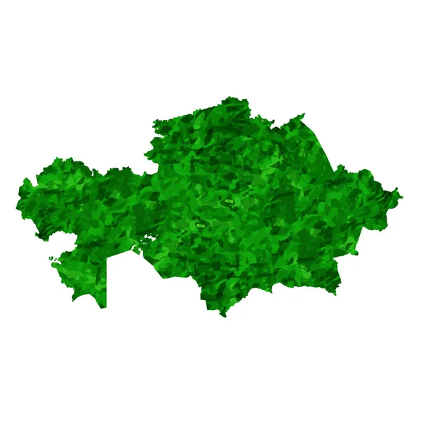 Kazakistan Mappa Paese Icona Verde — Vettoriale Stock
