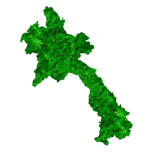 Laos Map Country Green Icon — ストックベクタ