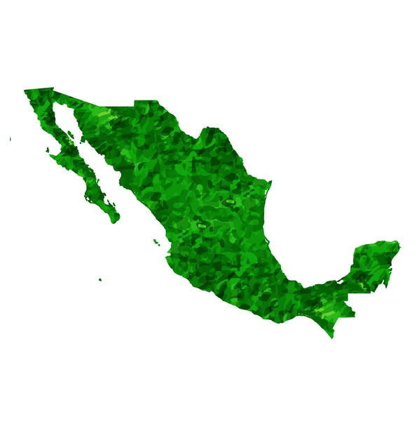 México Mapa País Ícone Verde — Vetor de Stock