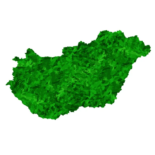 Hungary Map Country Green Icon — Stok Vektör