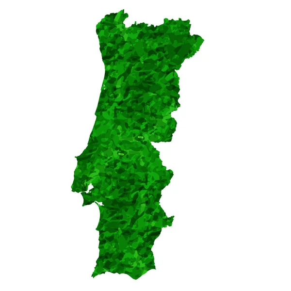 Portugal Kaart Land Groen Pictogram — Stockvector
