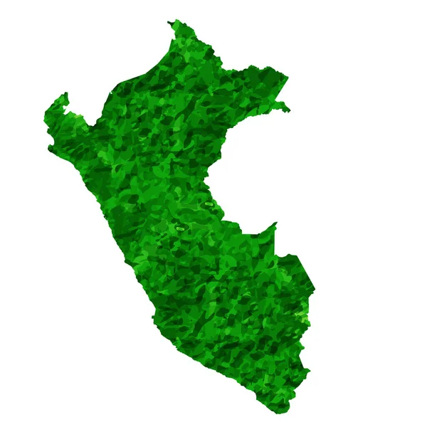 Peru Map Country Green Icon — Stok Vektör