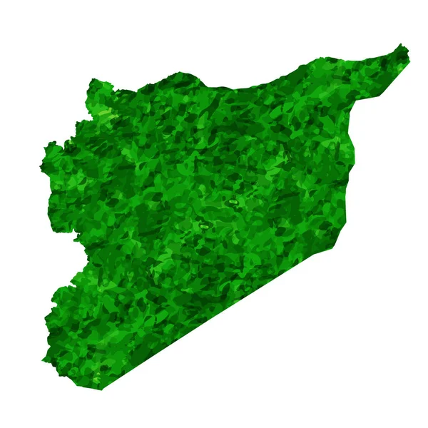 Síria Mapa País Ícone Verde — Vetor de Stock