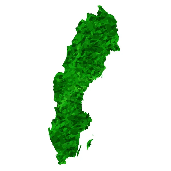 Suécia Mapa País Ícone Verde — Vetor de Stock