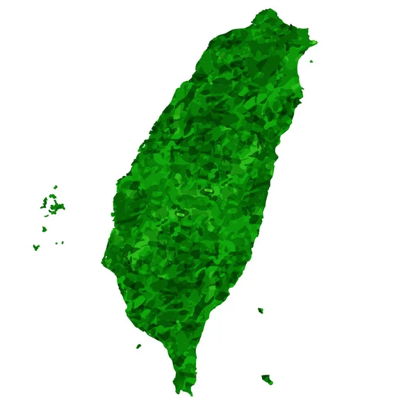 Taiwan Map Country Green Icon — Stok Vektör