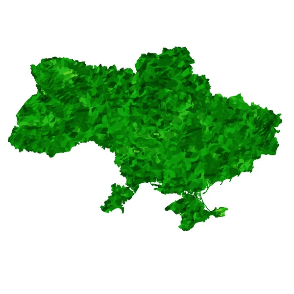 Ukraine Map Country Green Icon — 图库矢量图片