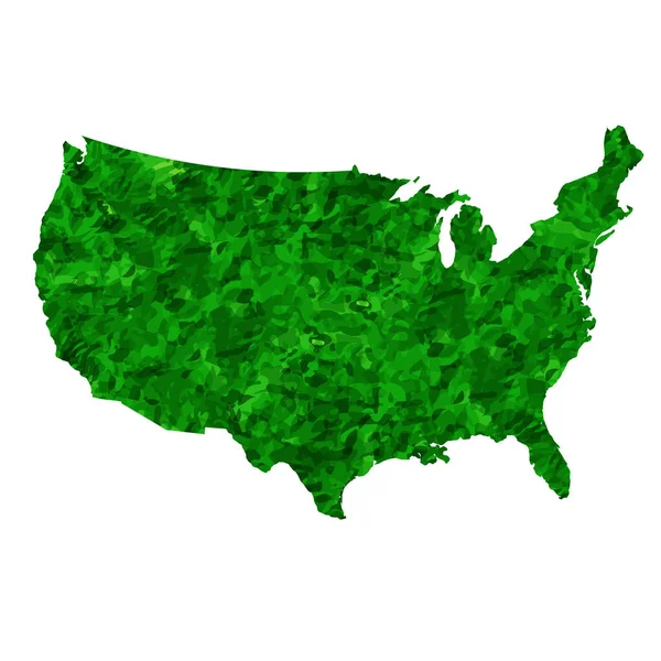 America Map Country Green Icon — Stock Vector