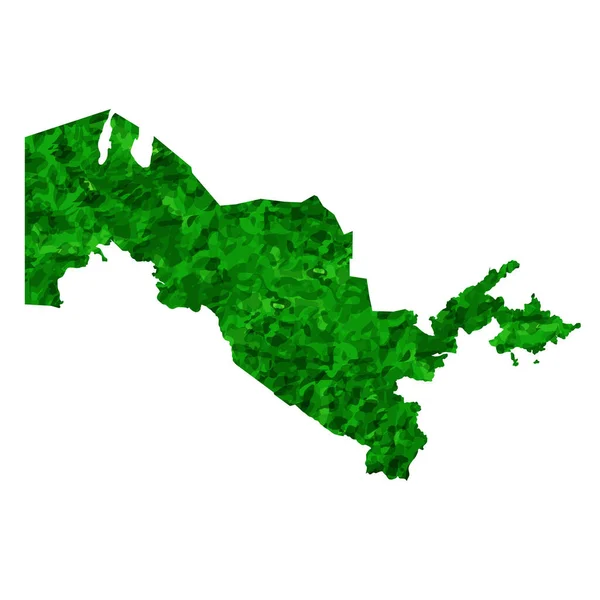 Uzbekistán Mapa Země Zelená Ikona — Stockový vektor
