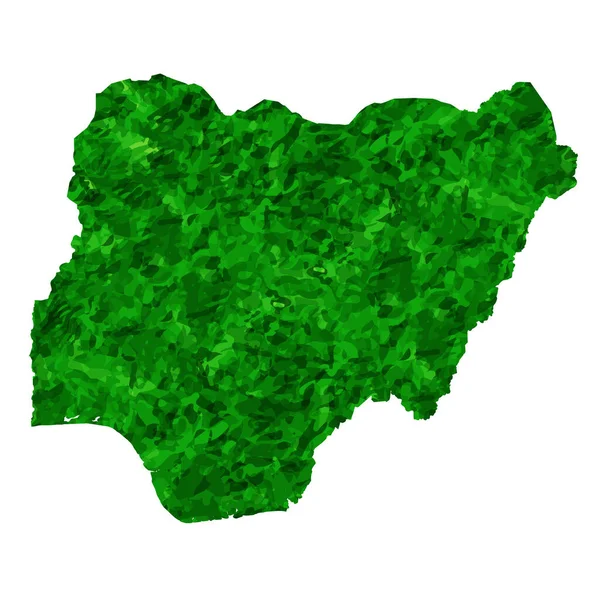 Nigeria Mapa País Icono Verde — Archivo Imágenes Vectoriales