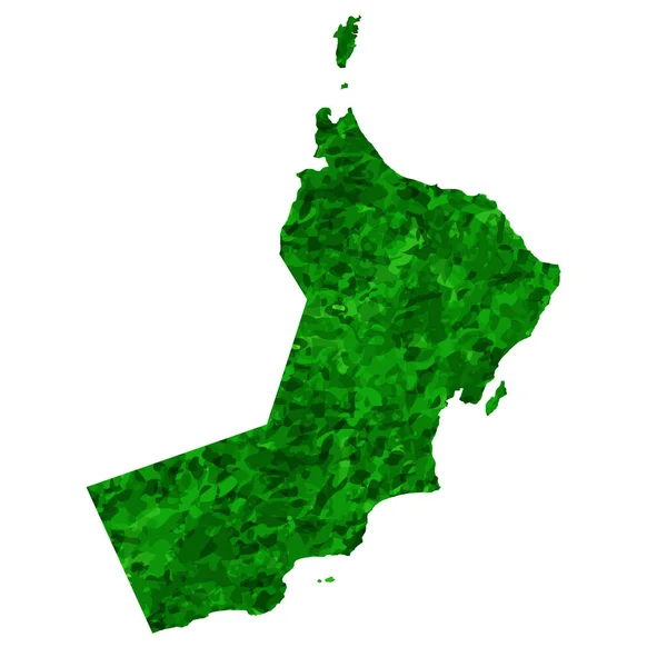 Oman Mapa Kraju Zielona Ikona — Wektor stockowy