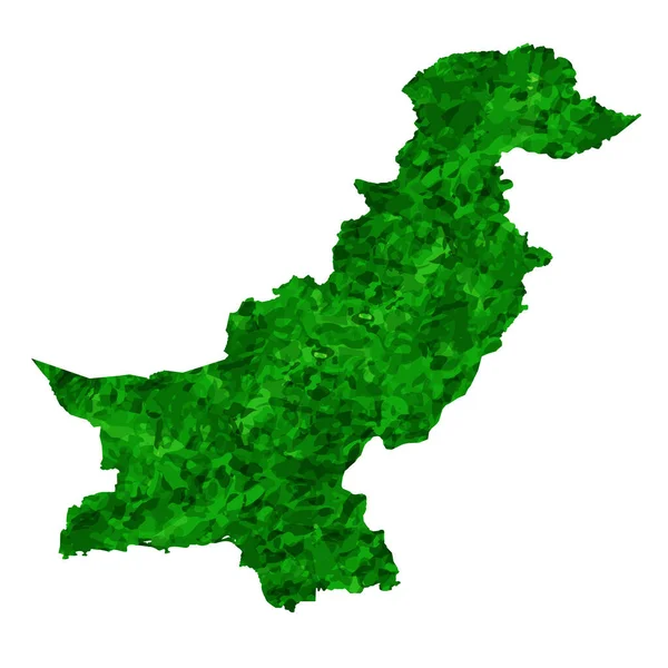 Pakistan Mapa Kraj Zielony Ikona — Wektor stockowy