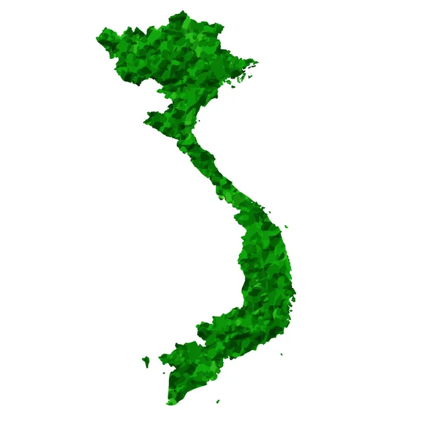 Ikon Hijau Negara Peta Vietnam - Stok Vektor