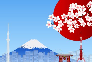Kiraz Çiçeği Dağı Fuji Tokyo Arkaplanı