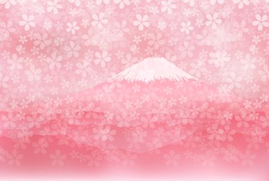 Mt. Fuji kiraz çiçeği bahar arkaplanı