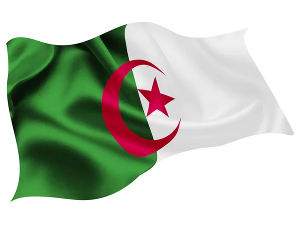 Algeriet Flagga Världen Ikonen — Stock vektor