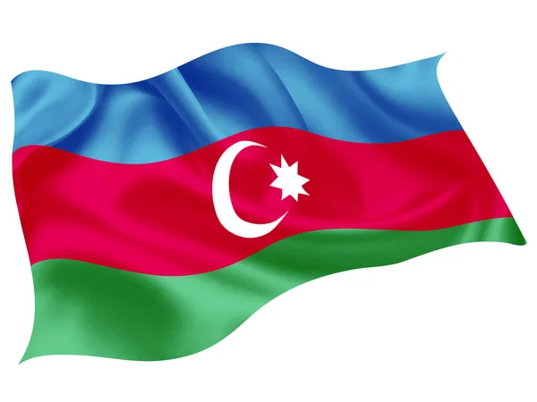 Azerbaijan National Flag World Icon — Stock Vector