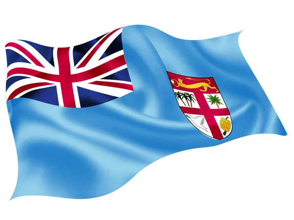 Bendera Nasional Fiji Ikon Dunia - Stok Vektor
