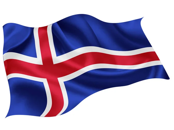 Iceland National Flag World Icon — Stock Vector