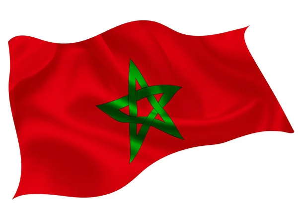 Μαρόκο Εθνική Σημαία Παγκόσμια Εικόνα — Διανυσματικό Αρχείο