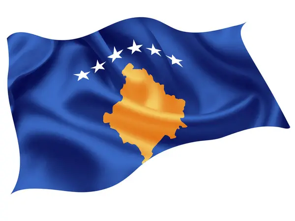 Kosovos Nationalflagge Weltberühmt — Stockvektor