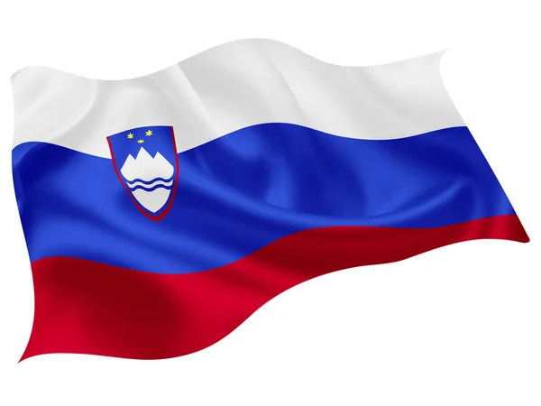 Eslovenia Bandera Nacional Icono Mundial — Vector de stock