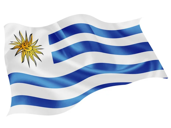 Uruguay National Flagga Världen Ikon — Stock vektor